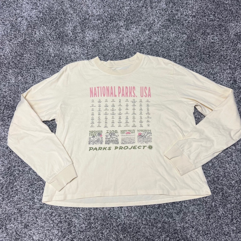 Parks Project National Parks USA Graphic Long Sleeve Tee Large Cotton Cropped